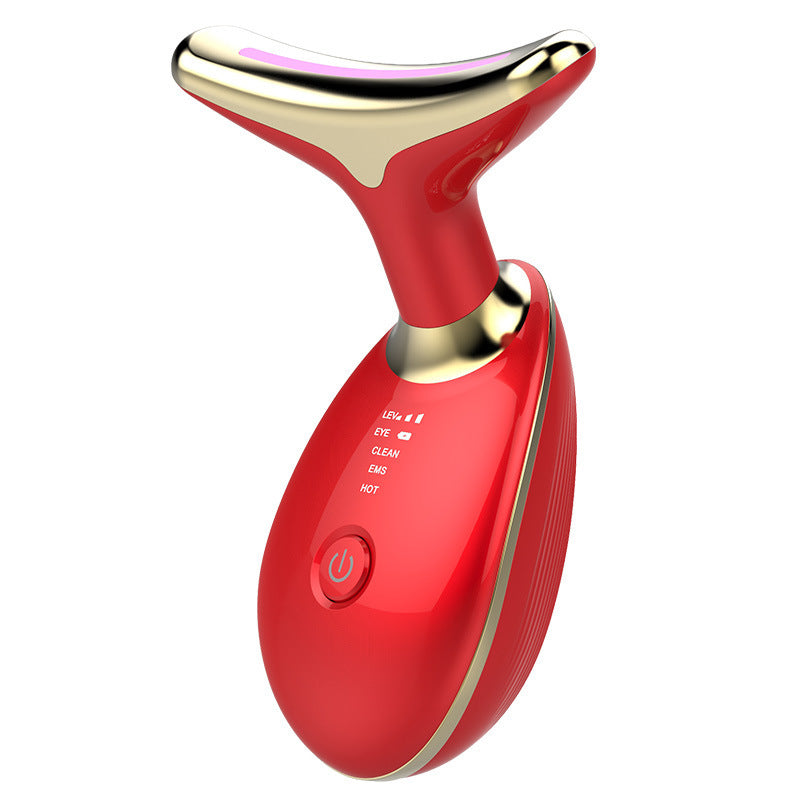 EMS Thermal Neck Lifting And Tighten Massager Electric Microcurrent Wrinkle Remover#SkinTightening