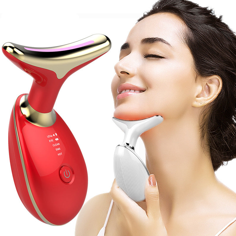 EMS Thermal Neck Lifting And Tighten Massager Electric Microcurrent Wrinkle Remover#SkinTightening